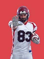 Image showing portrait of confident American football player