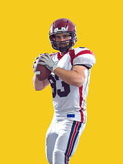 Image showing american football player throwing ball