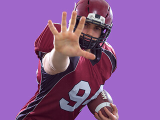 Image showing American Football Player isolated on colorfull background