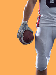 Image showing closeup American Football Player isolated on colorfull backgroun