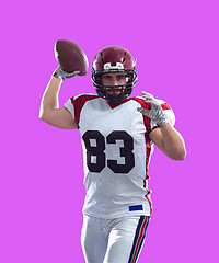 Image showing american football player throwing ball