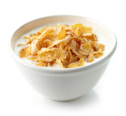 Image showing bowl of sweet cornflakes