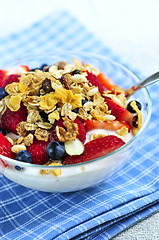 Image showing Yogurt with berries and granola