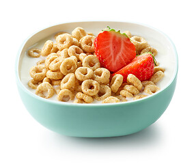 Image showing bowl of breakfast cereal rings