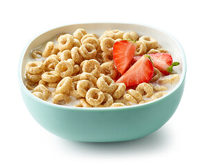 Image showing bowl of breakfast cereal rings