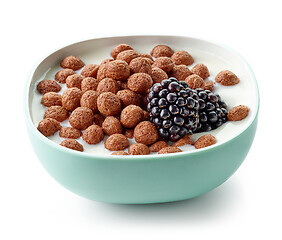 Image showing bowl of breakfast cereal balls