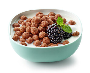 Image showing bowl of breakfast cereal balls