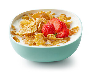 Image showing bowl of sweet cornflakes