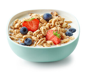 Image showing bowl of breakfast cereal honey grains