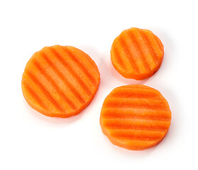 Image showing carrot slices isolated on white background