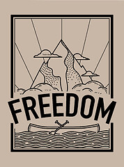 Image showing Freedom concept t-shirt print and embroidery