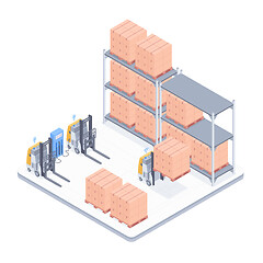 Image showing Smart warehouse isometric illustration