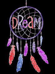 Image showing Dream concept t-shirt print and embroidery