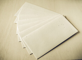 Image showing Vintage looking Letter envelope on wood table