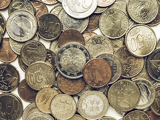 Image showing Vintage Euro coins