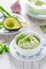 Image showing Avocado spread with curd cheese and ingredients