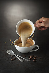 Image showing Coffee pouring splash