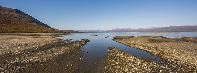 Image showing Landscape with Tornetrask lake, Norrbotten, Sweden