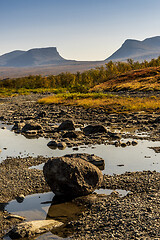 Image showing Landscape with u-shaped valley Lapporten, Norrbotten, Sweden