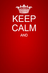 Image showing keep calm motivational poster template