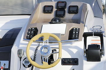 Image showing Motorboat cockpit