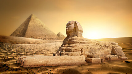 Image showing Sphinx under bright sun