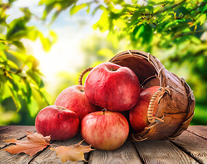 Image showing Apples in basket 