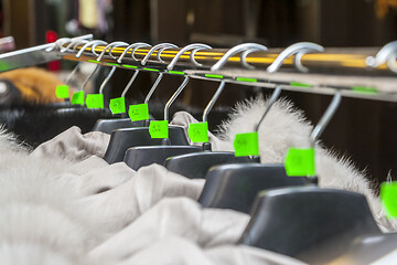 Image showing Hangers in a Clothes Shop