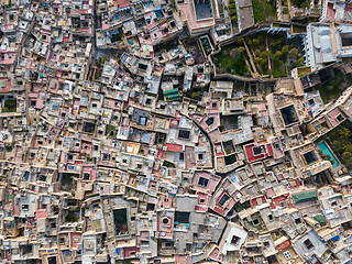 Image showing Aerial top view of Medina in Fes, Morocco