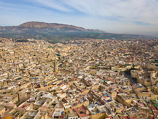 Image showing Aerial view of Medina in Fes, Morocco