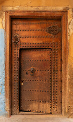 Image showing Ancient old house door in Morocco