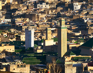 Image showing Medersa in old Medina in Fes Morocco