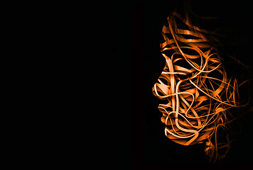 Image showing abstract face orange