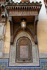Image showing Ornaments and window, in Fes, Morocco