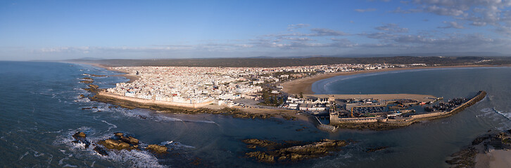 Image showing Aerial panorama of Essaouira city