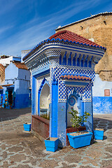 Image showing Public fountain in medina of Chefchaouen