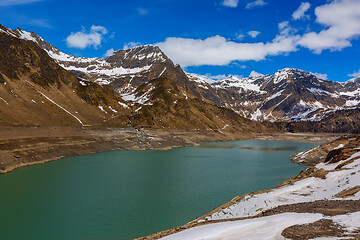 Image showing Mountain Lago di Ritom lake at spring