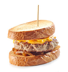 Image showing toasted bread with burger meat