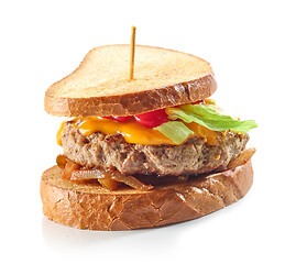 Image showing toasted bread with burger meat