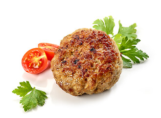 Image showing juicy homemade baked meat cutlet