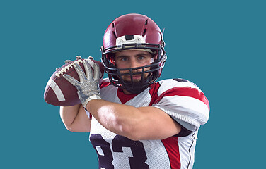 Image showing american football player throwing ball