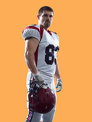 Image showing American Football Player isolated on colorfull background