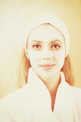 Image showing woman in spa  with cosmetic mask