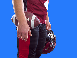 Image showing closeup American Football Player isolated on colorfull backgroun