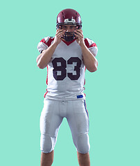 Image showing American Football Player isolated on colorfull background