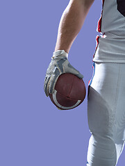 Image showing closeup American Football Player isolated on colorfull backgroun