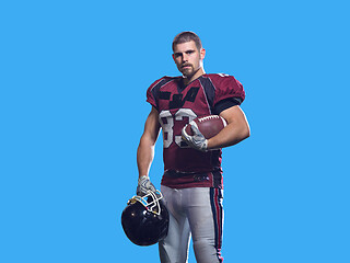 Image showing American Football Player isolated on colorfull background