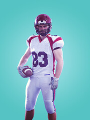 Image showing American Football Player isolated on colorfull background