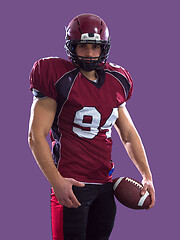 Image showing American Football Player isolated on colorfull background