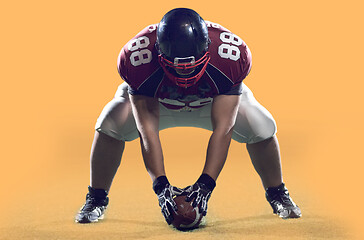 Image showing American Football Player isolated on colorfull background